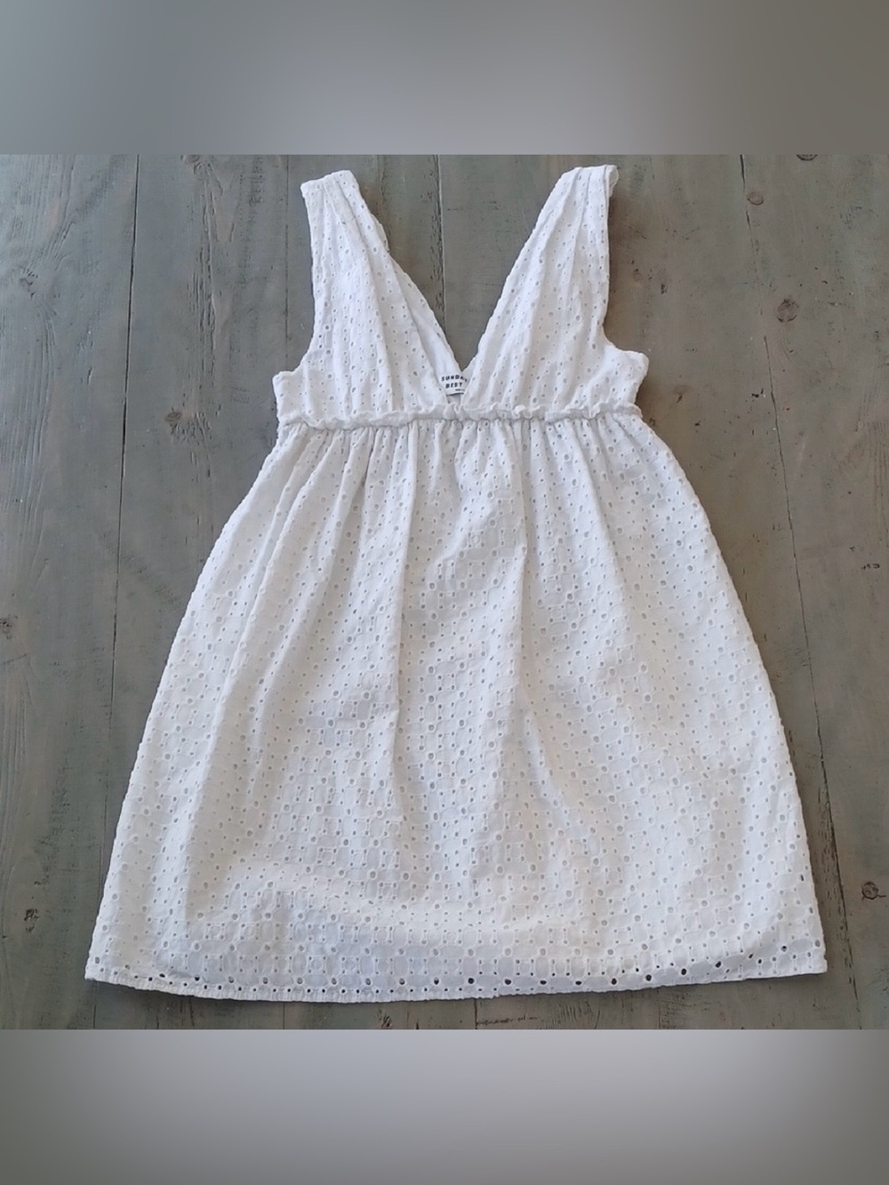 NEW Sunday Best Avianna White Eyelet Dress 100% Cotton Size Large